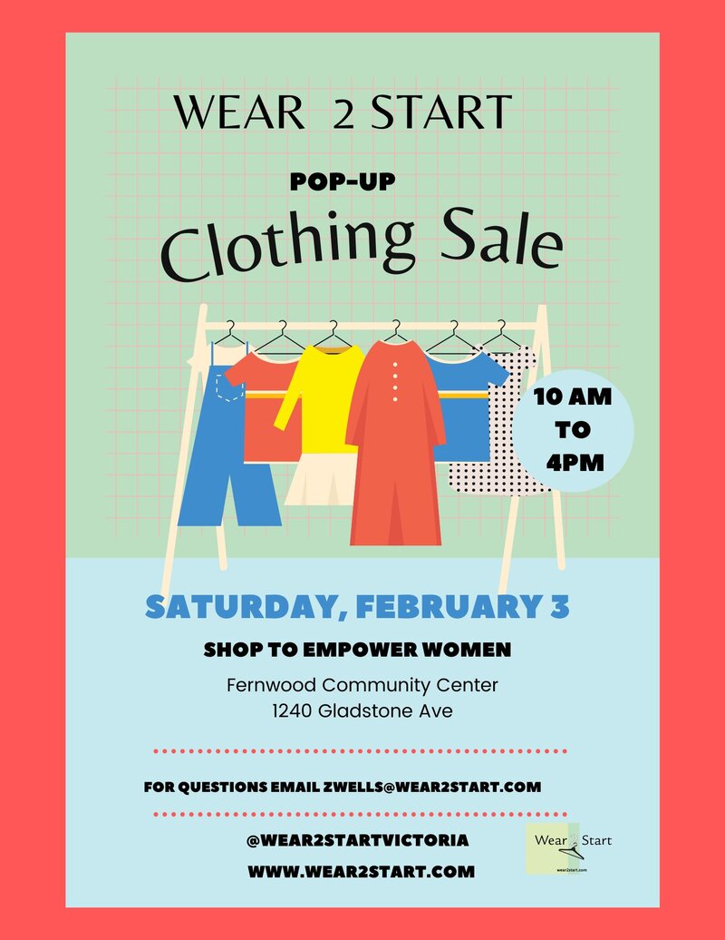 Wear2Start Pop Up Clothing Sale - May 6th @ Fernwood (NRG) Community Centre