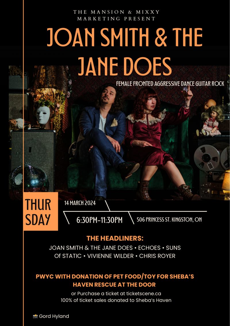 Virginia turns 40: Joan Smith & the Jane Does, Echoes, Vivienne Wilder, Chris Royer, Suns Of Static @ The Mansion - Mar 14, 2024