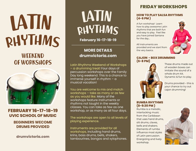 Latin Rhythms Workshop - May 6th @ UVic School of Music