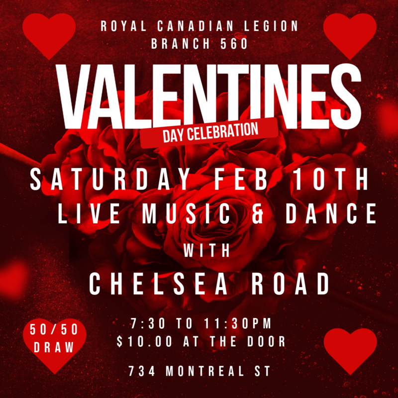Valentines Day Dance - May 6th @ Royal Canadian Legion Branch 560