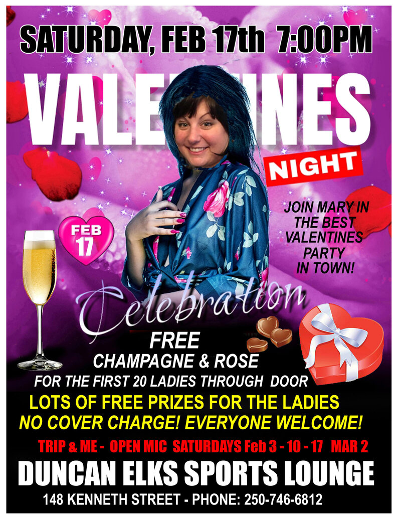 VALENTINES PARTY - Jun 14th @ DUNCAN ELKS LOUNGE