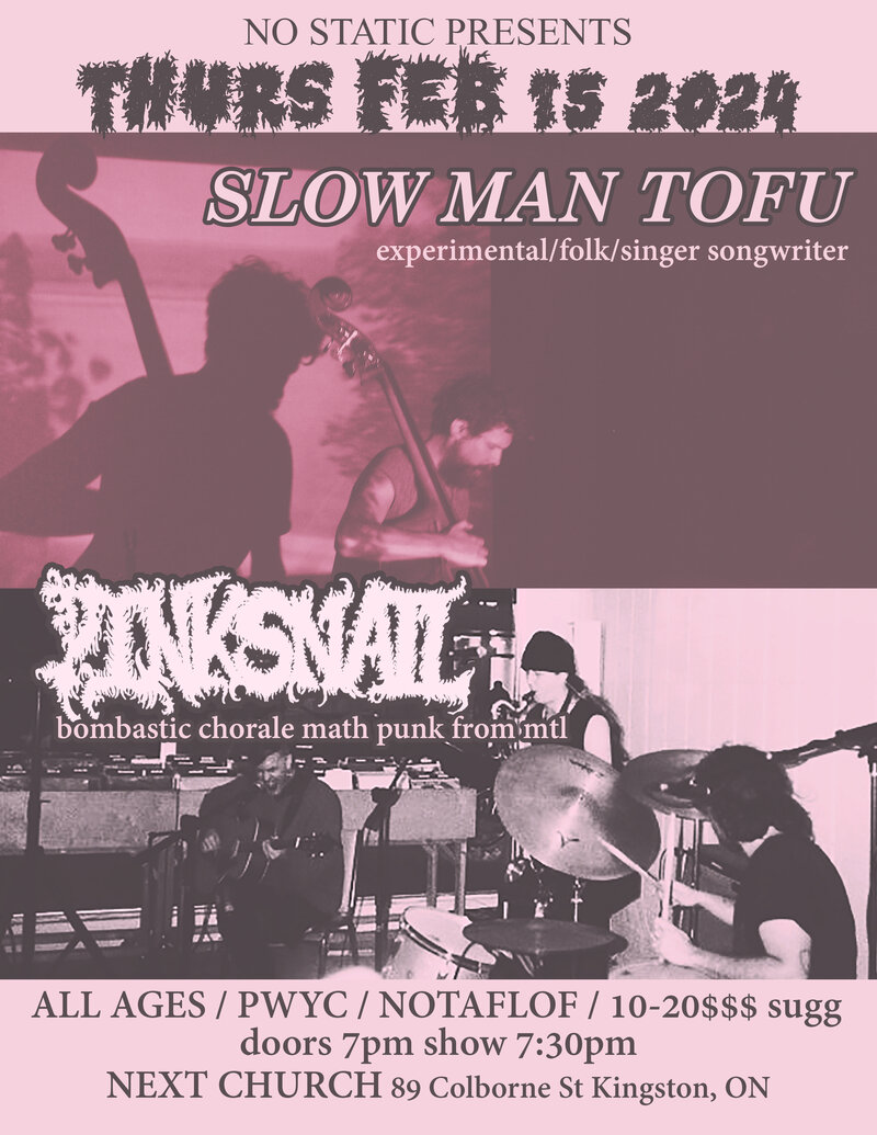 NO STATIC Presents: Pink Snail, Slow Man Tofu @ Next Church - Feb 15, 2024
