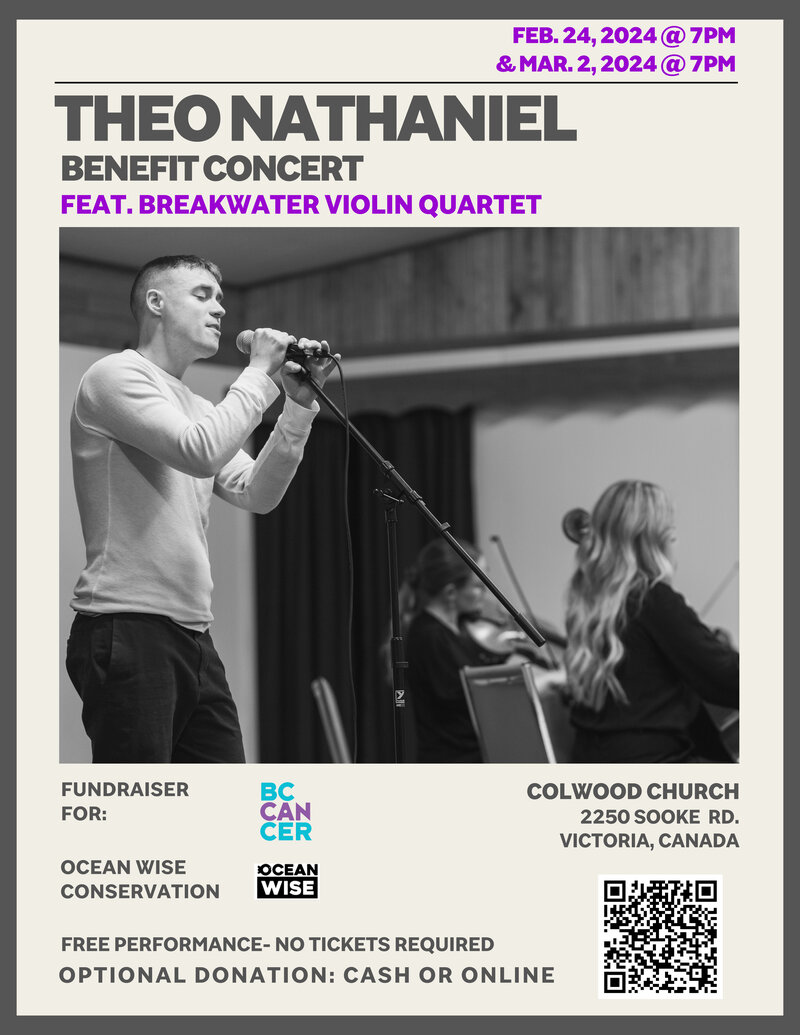 Theo Nathaniel Violin Quartet Show @ Colwood Church - Feb 24, 2024