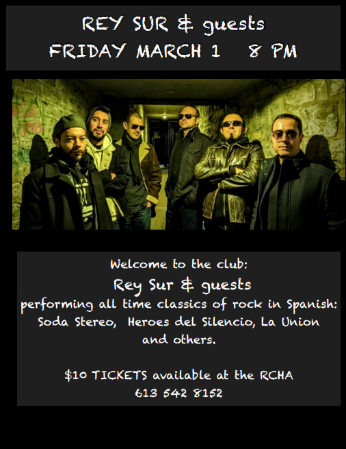 REY SUR - May 11th @ The Club at the R.C.H.A.