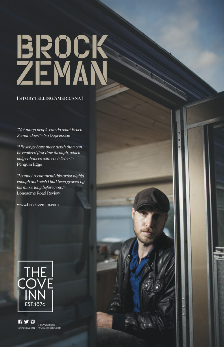 Brock Zeman @ The Cove Inn Mar 22 2024 - Jun 3rd @ The Cove Inn