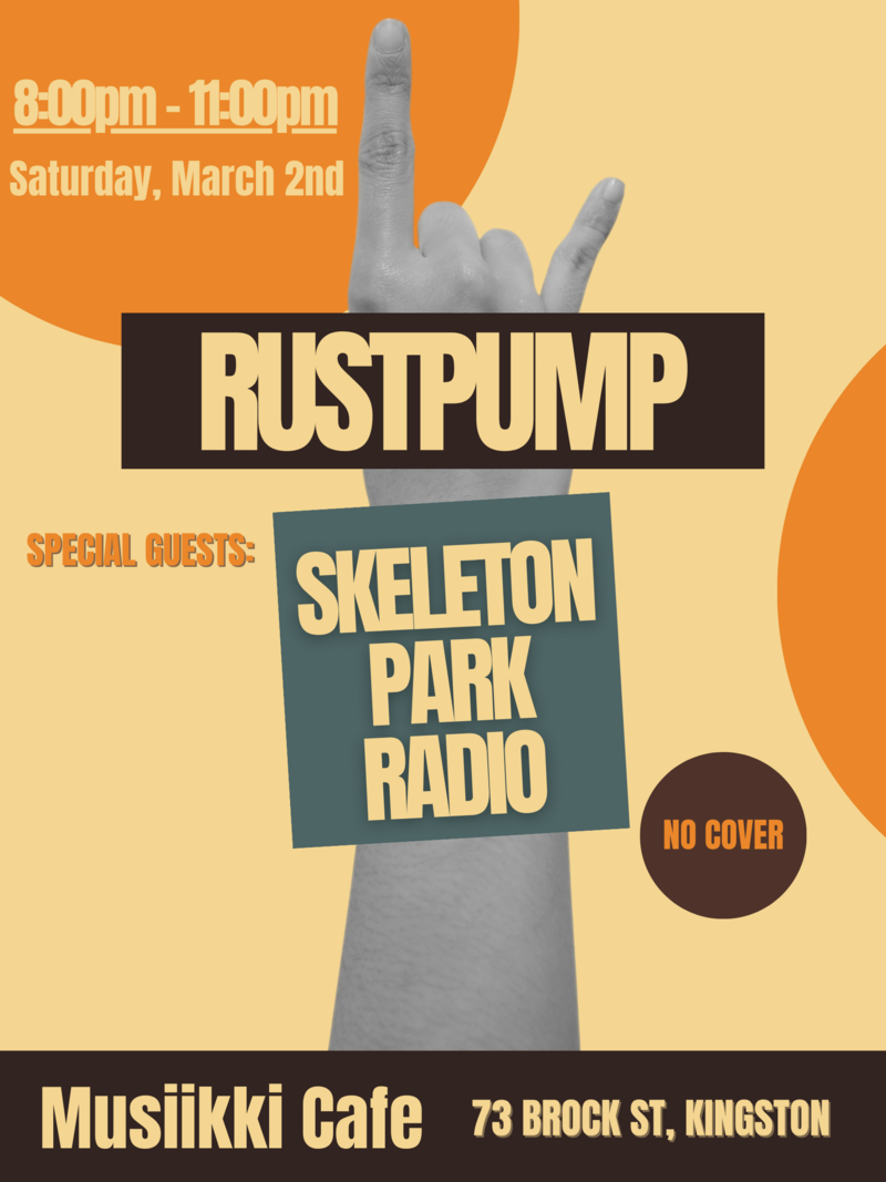 RustPump, Skeleton Park Radio @ Musiikki Caf&eacute; & Whiskey Bar Mar 2 2024 - May 6th @ Musiikki Caf&eacute; & Whiskey Bar