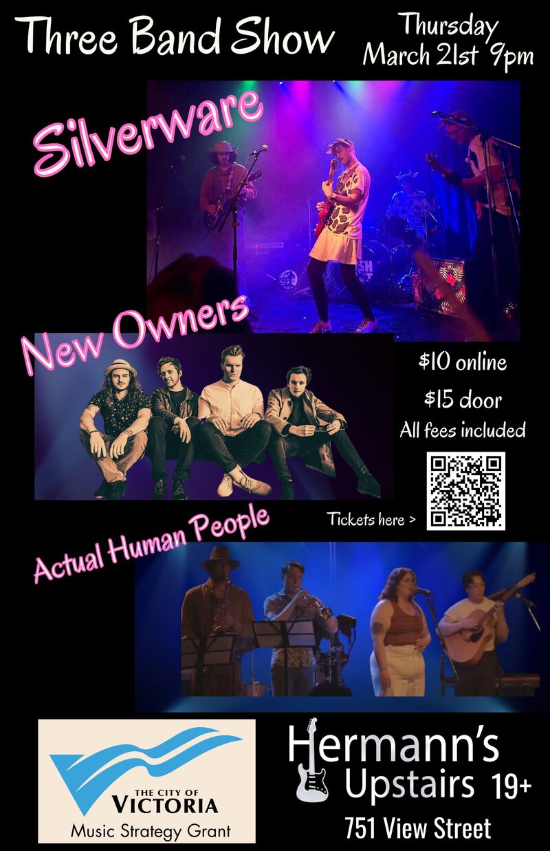 Triple Bill: Silverware | New Owners | Actual Human People - May 6th @ Hermann's Upstairs