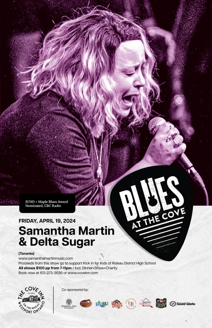 Blues at The Cove with Samantha Martin & Delta Sugar - Jun 6th @ The Cove Inn