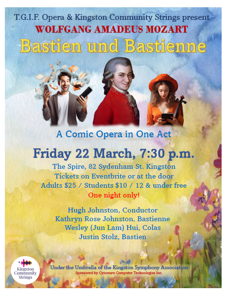Bastien und Bastienne: An Opera in One Act by W.A. Mozart - May 6th @ The Spire