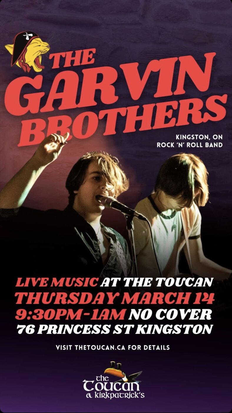 The Garvin Brothers @ The Toucan Mar 14 2024 - May 13th @ The Toucan