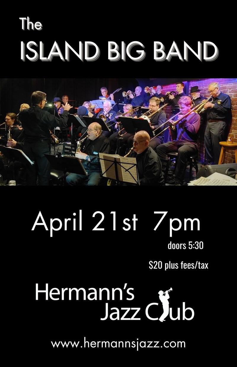 Island Big Band @ Hermann's Jazz Club Apr 21 2024 - May 6th @ Hermann's Jazz Club
