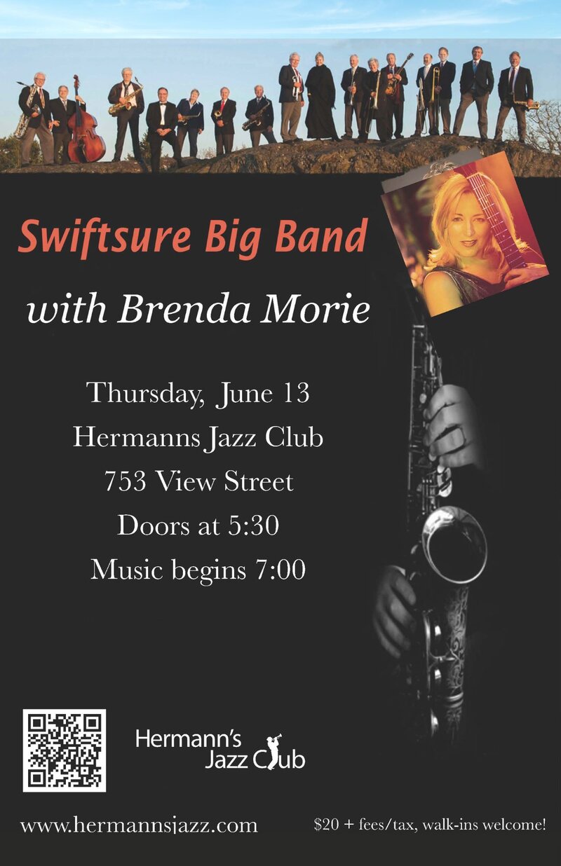 Swiftsure Big Band with Brenda Morie - May 7th @ Hermann's Jazz Club