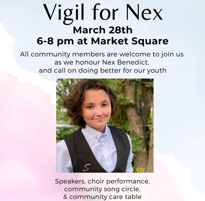 Vigil for Nex Benedict @ Springer Market Square - Mar 28, 2024