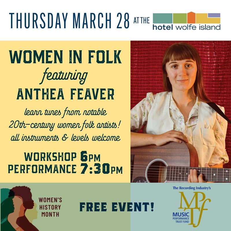 &ldquo;Women in Folk&rdquo; Performance and Workshop - May 9th @ Hotel Wolfe Island