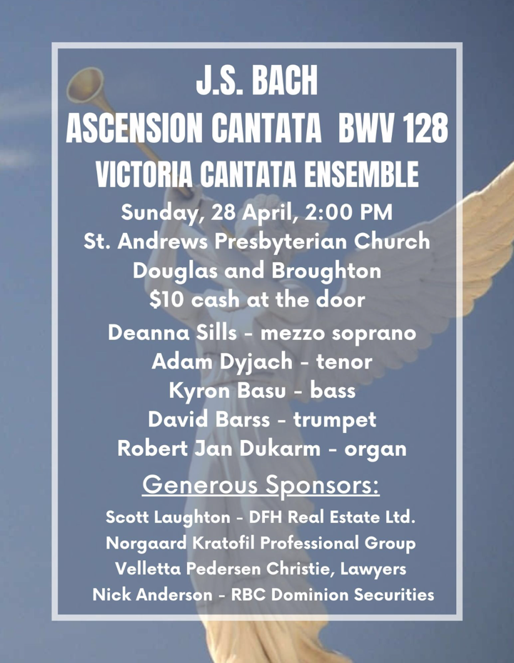 JS Bach Cantata 128 for Ascension - May 17th @ St. Andrews Presbyterian Church