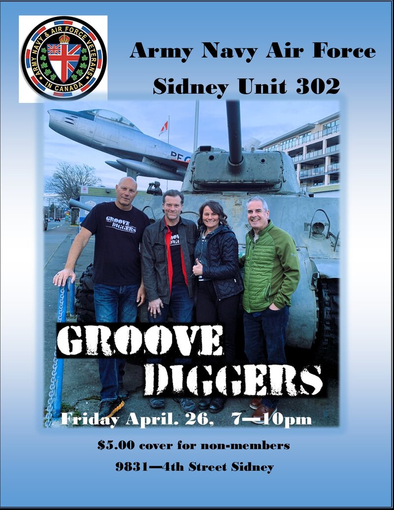 Groove Diggers @ ANAF April 26 @ Army Navy Air Force Club - Apr 26, 2024