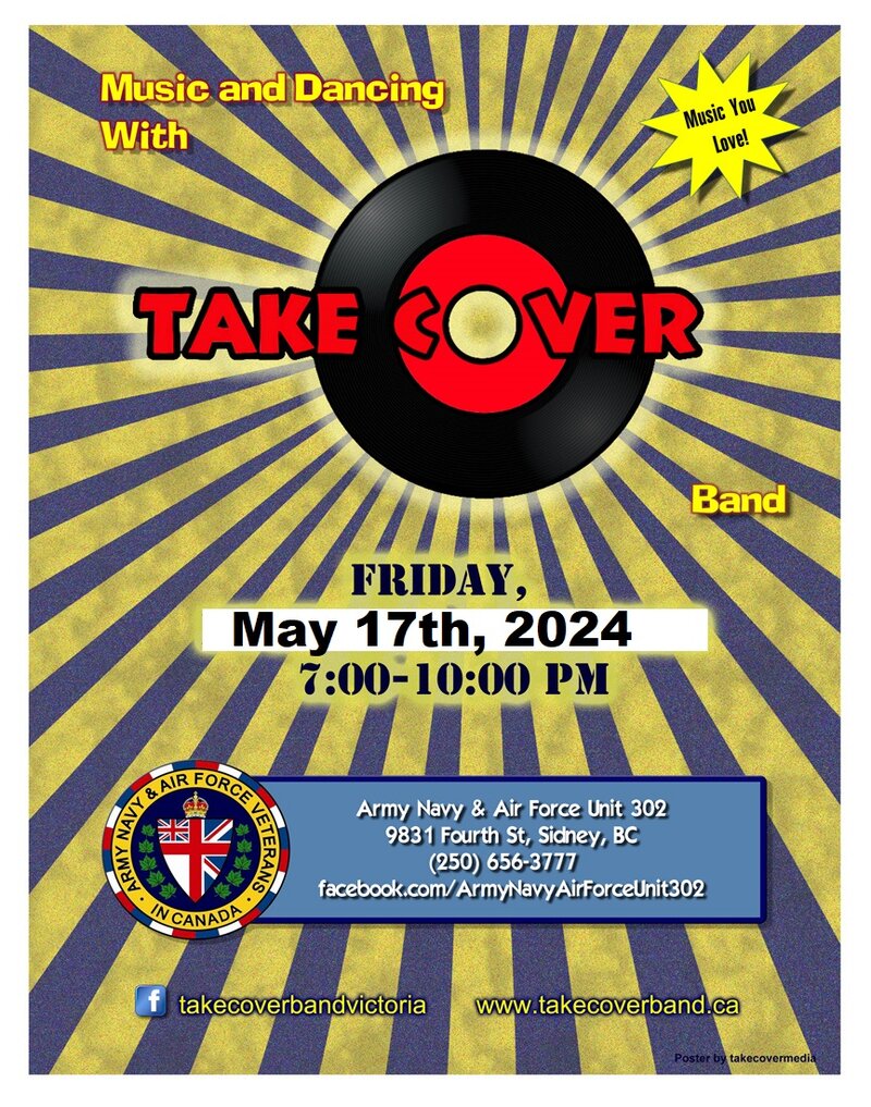 Music and Dancing with Take Cover band - May 8th @ ANAVETS Club 302