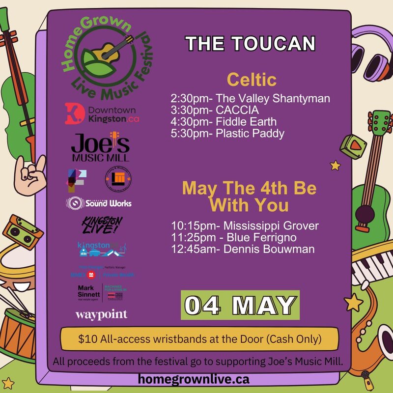 Homegrown Live Music Festival: Mississippi Grover, Blue Ferrigno, Dennis Bouwman @ The Toucan - May 04, 2024