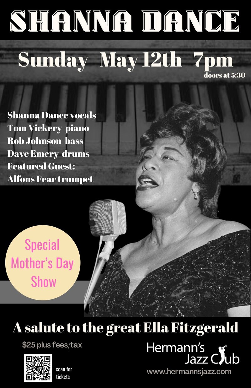 Shanna Dance | A salute to the great Ella Fitzgerald - May 7th @ Hermann's Jazz Club