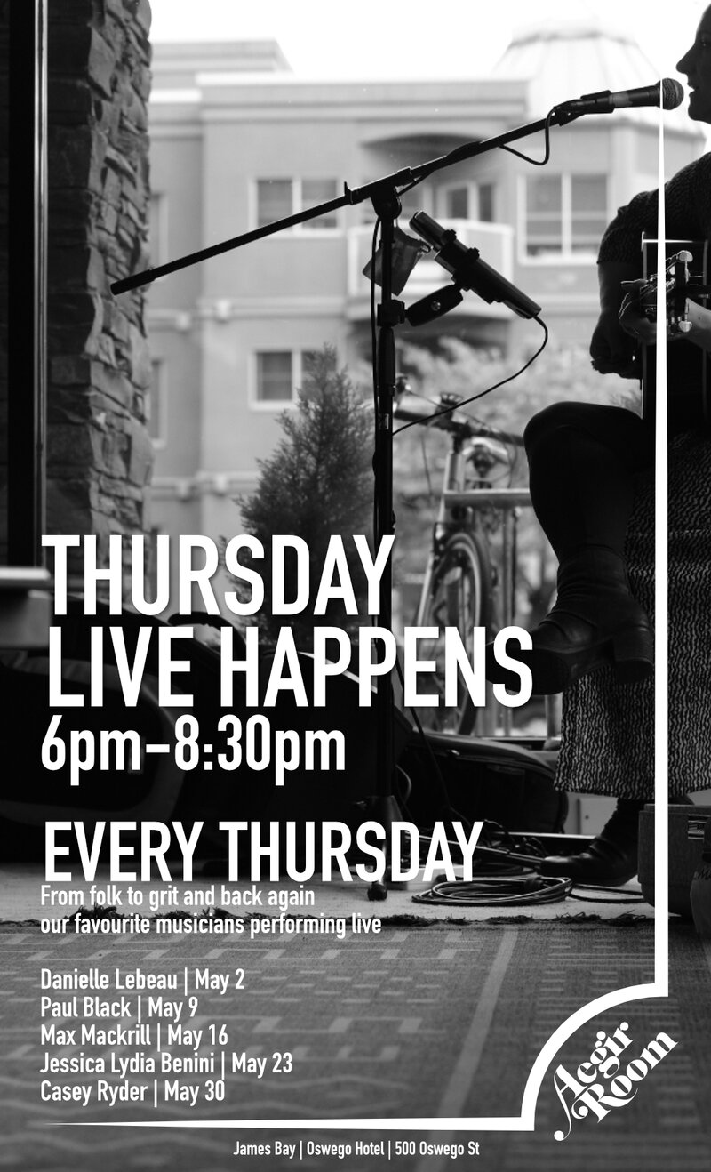 Thursday Live Happens - May 6th @ Aegir Room at Oswego Hotel
