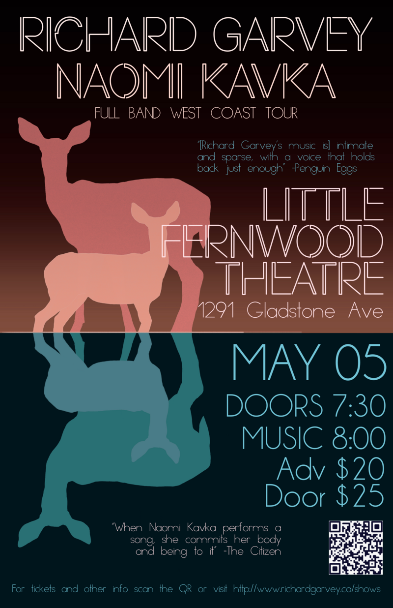 Richard Garvey & Naomi Kavka Full Band West Coast Tour - May 14th @ Little Fernwood Gallery/Theatre