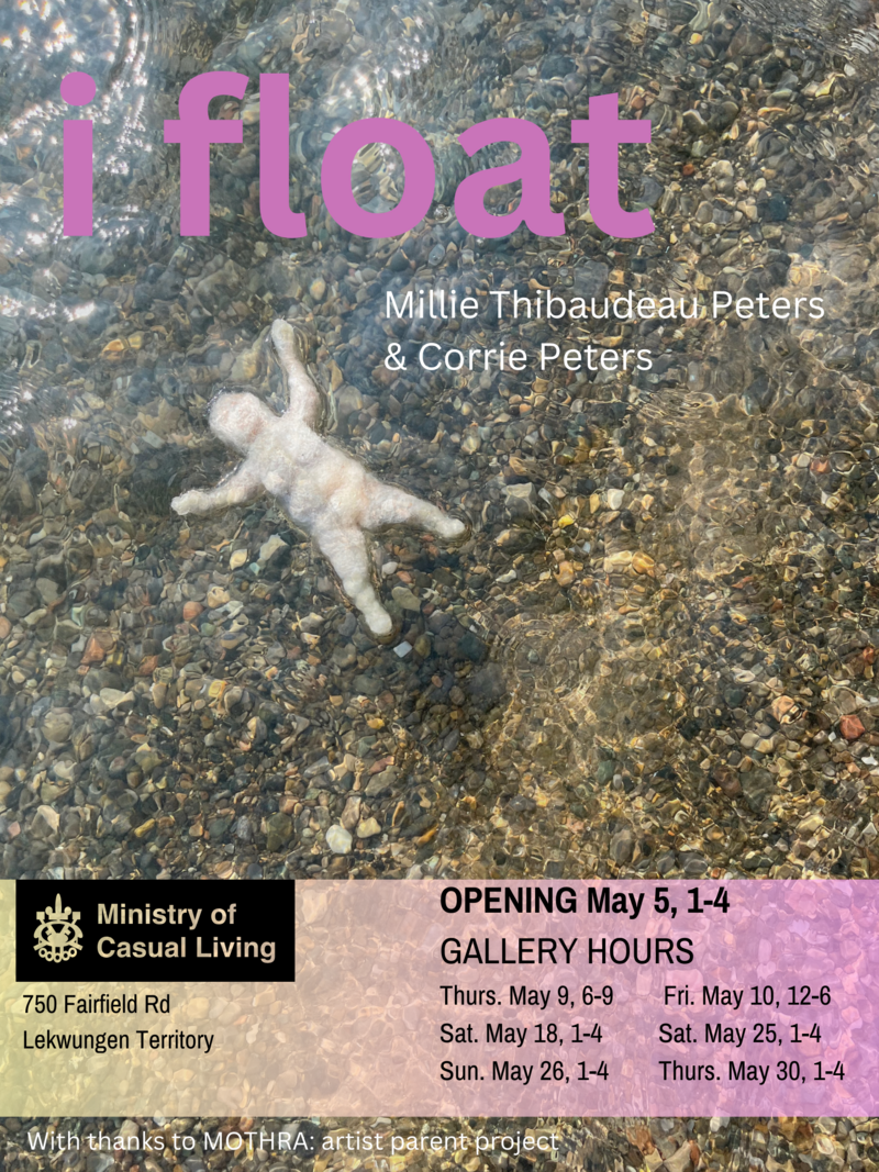 i float: Millie, Thibaudeau, Peters, Corrie, Peters @ The Ministry of Casual Living May 9 2024 - Jun 17th @ The Ministry of Casual Living