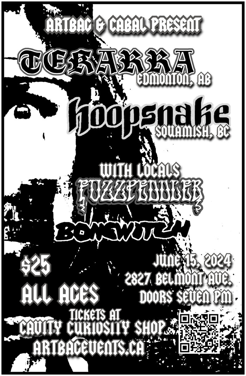 ALL AGES DOOM SHOW!: HOOPSNAKE, TEKARRA, FUZZPEDDLER, BONGWITCH @ Oaklands Community Association Jun 15 2024 - May 6th @ Oaklands Community Association
