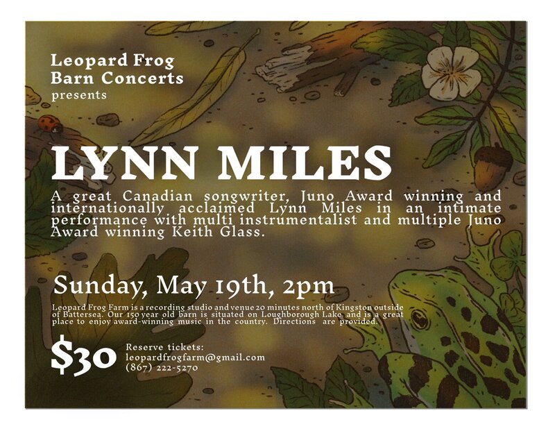 Lynn Miles with Keith Glass - May 5th @ Leopard Frog Barn Concerts