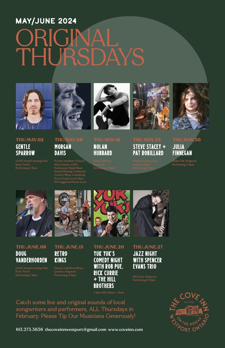 Original Thursdays: Julia Finnegan @ The Cove Inn May 30 2024 - May 6th @ The Cove Inn