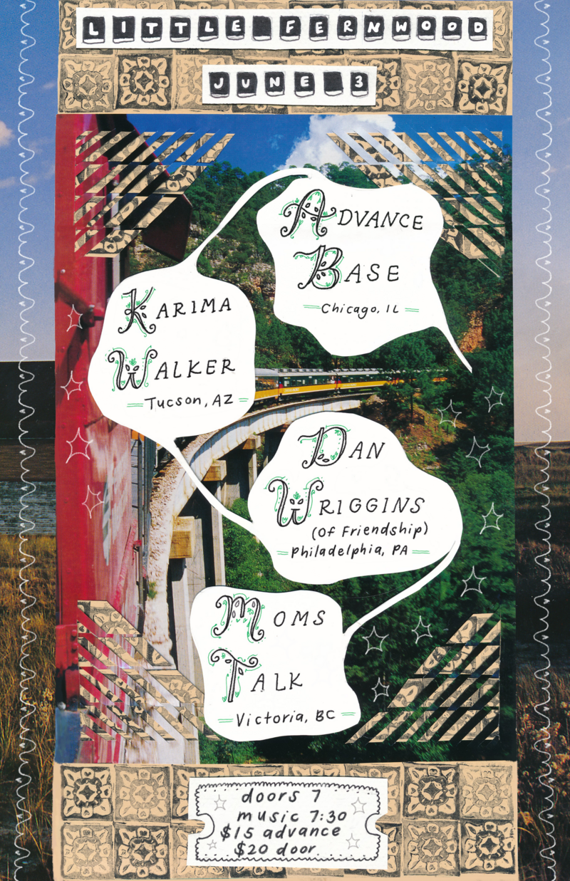 Advance Base, Karima Walker, Dan Wriggins, Moms Talk at Little Fernwood @ Paul Phillips Hall (Little Fernwood) - Jun 03, 2024