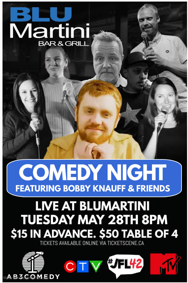 Comedy Night: Bobby Knauff, Aaron Hill, Lauren Lane, Paddy Mack, Christabelle Witt, Alexa Elder, Al Babcock @ Blu Martini May 28 2024 - May 1st @ Blu Martini