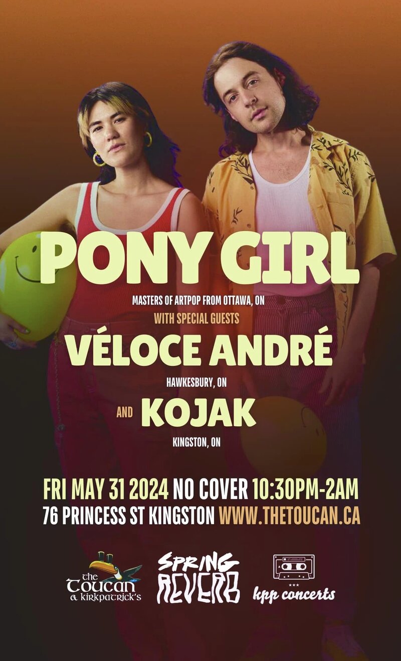 Spring Reverb 2024: Pony Girl, V&eacute;loce Andr&eacute;, Kojak @ The Toucan May 31 2024 - May 5th @ The Toucan