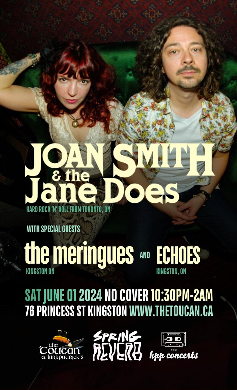 Spring Reverb 2024: Joan Smith & the Jane Does, The Meringues, Echoes @ The Toucan Jun 1 2024 - May 6th @ The Toucan