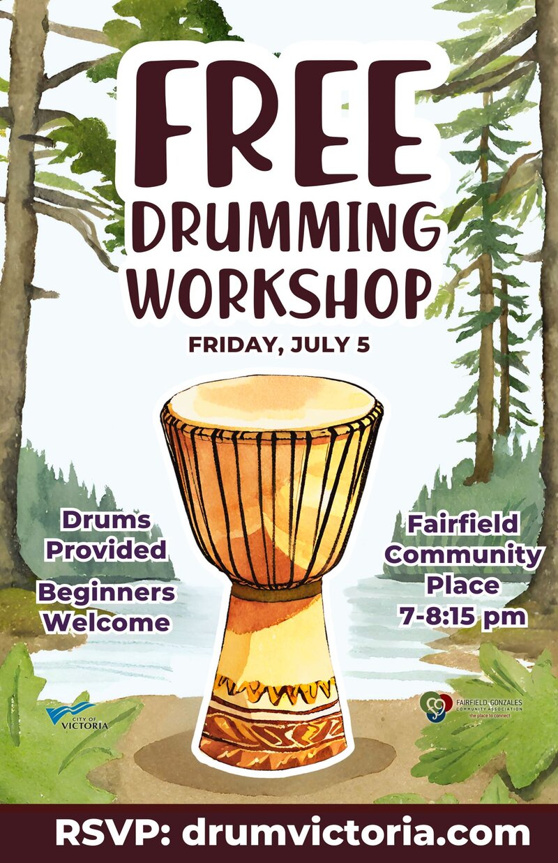 Free Drumming Workshop - Jun 4th @ Gary Oak Room 1335 Thurlow Road, Victoria, BC V8S5L8