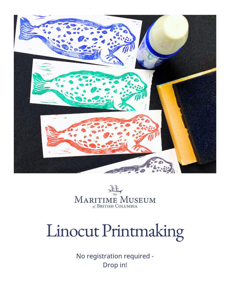 Linocut Printmaking - Salish Sea Animals - May 1st @ Maritime Museum of BC