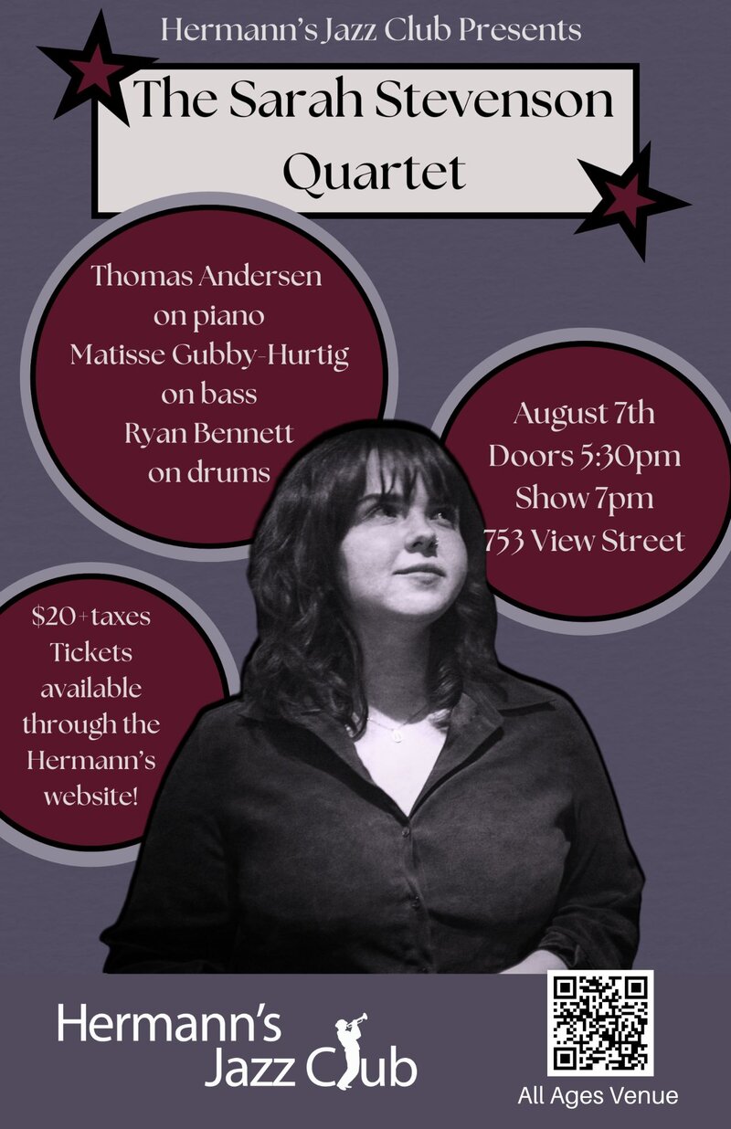 Sarah Stevenson Quartet - May 7th @ Hermann's Jazz Club