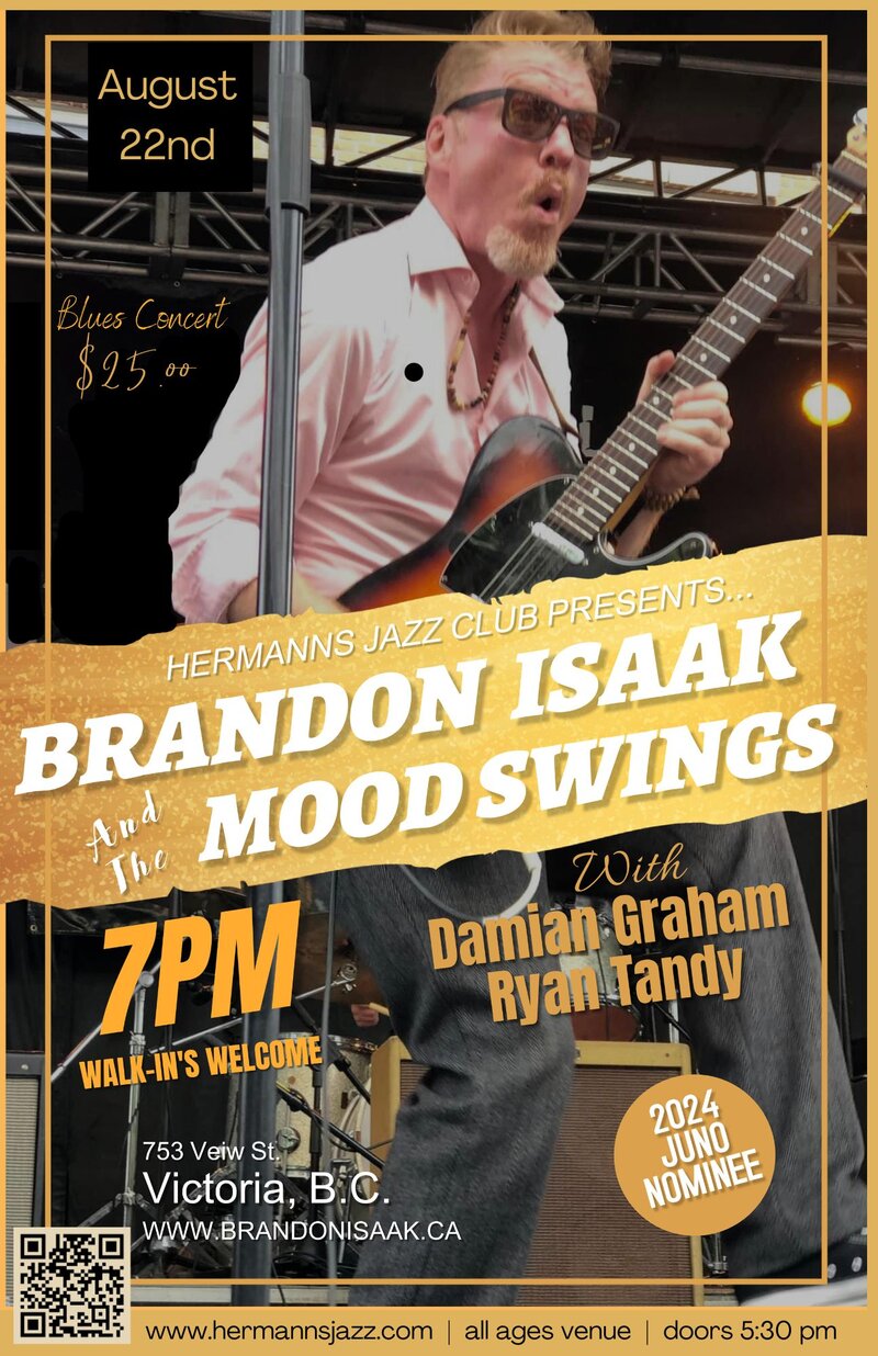 Brandon Isaak and the Mood Swings - Jun 8th @ Hermann's Jazz Club
