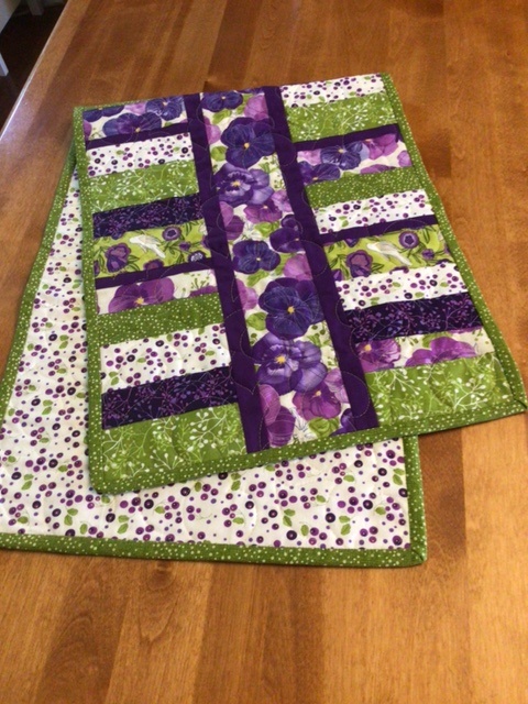 Pansy Posies Table Runner 3 by 
Della Cronkrite