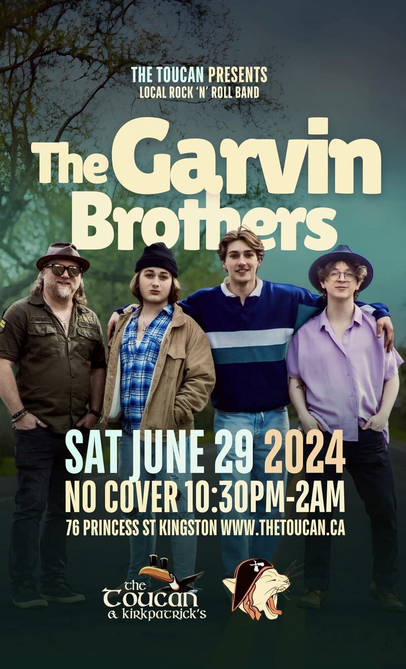 The Garvin Brothers @ The Toucan Jun 29 2024 - May 13th @ The Toucan