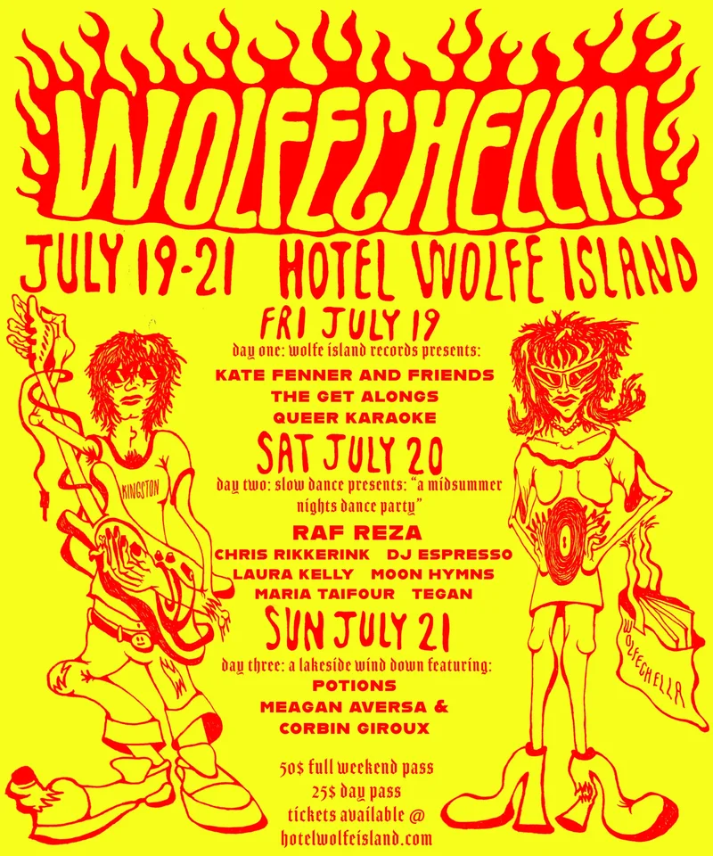 WOLFECHELLA 2024 Day Three: Ben Rositan&rsquo;s Free Jazz Freakers, Meagan Aversa, Corbin Giroux @ Hotel Wolfe Island Jul 21 2024 - May 1st @ Hotel Wolfe Island