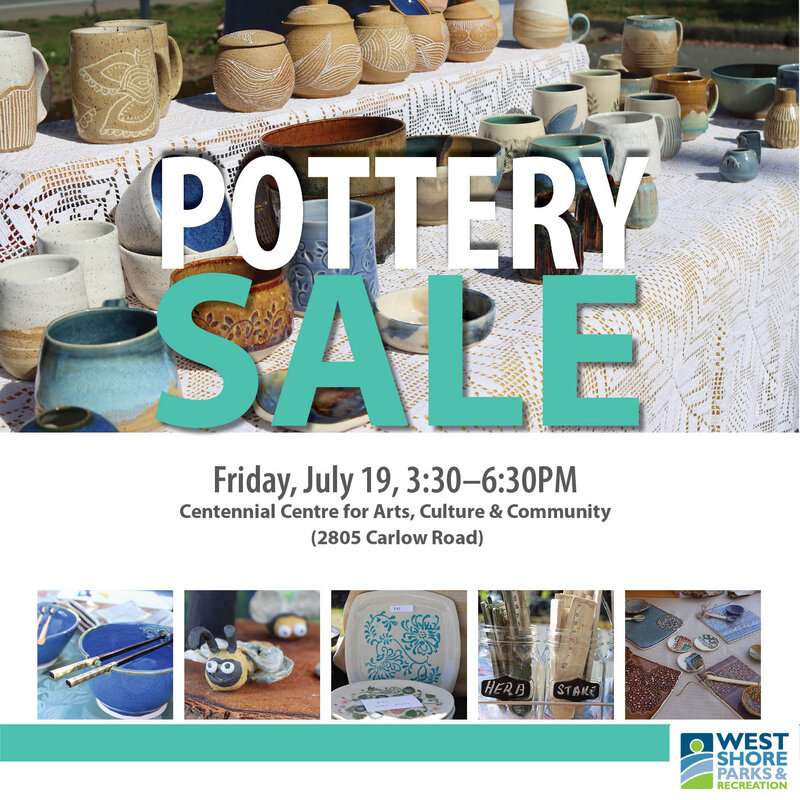 West Shore Parks and Recreation Pottery Sale - Jun 3rd @ Centennial Centre for Arts, Culture & Community