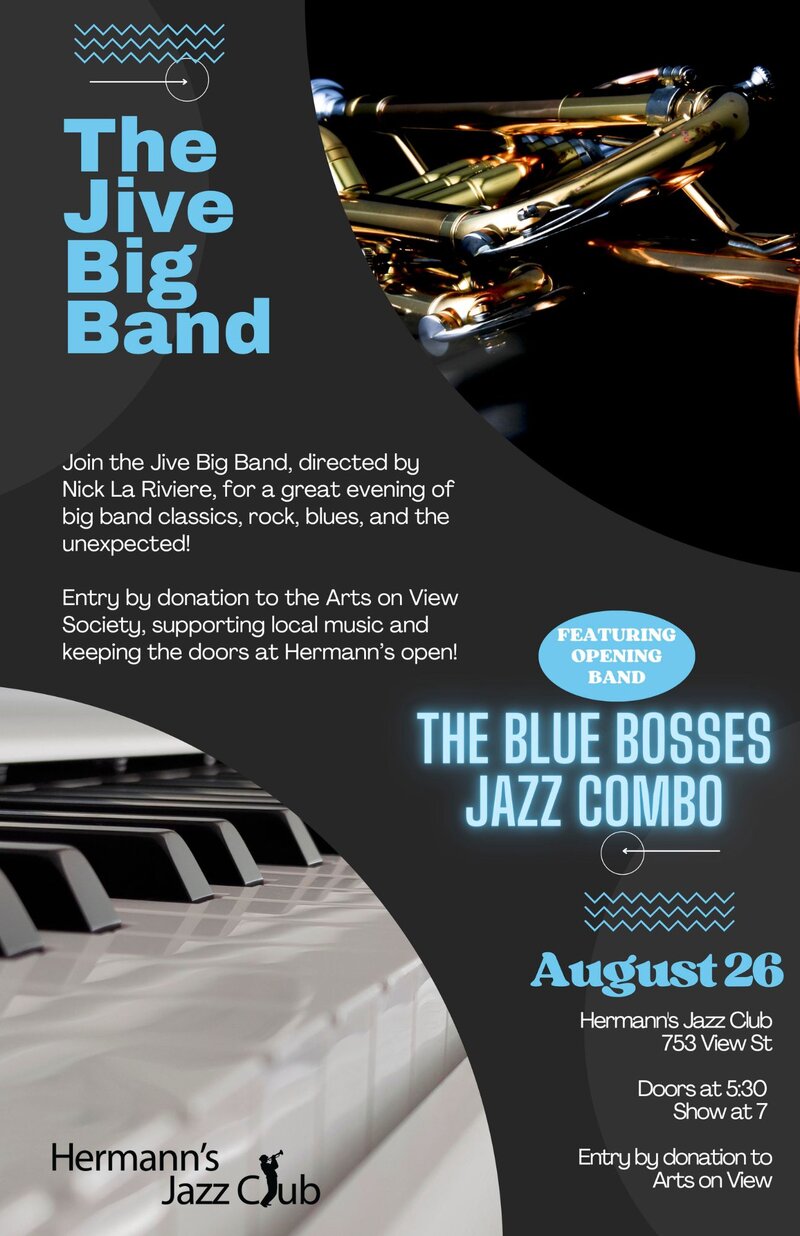 Jive Big Band with opening group The Blue Bosses - May 7th @ Hermann's Jazz Club