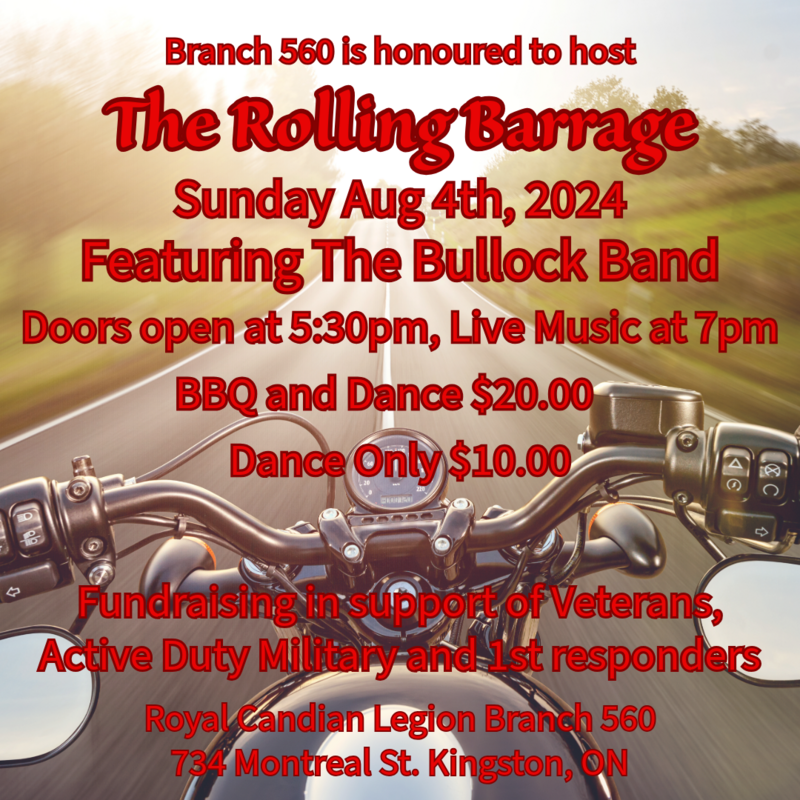 The Rolling Barrage @ Royal Canadian Legion Branch 560 - Aug 04, 2024