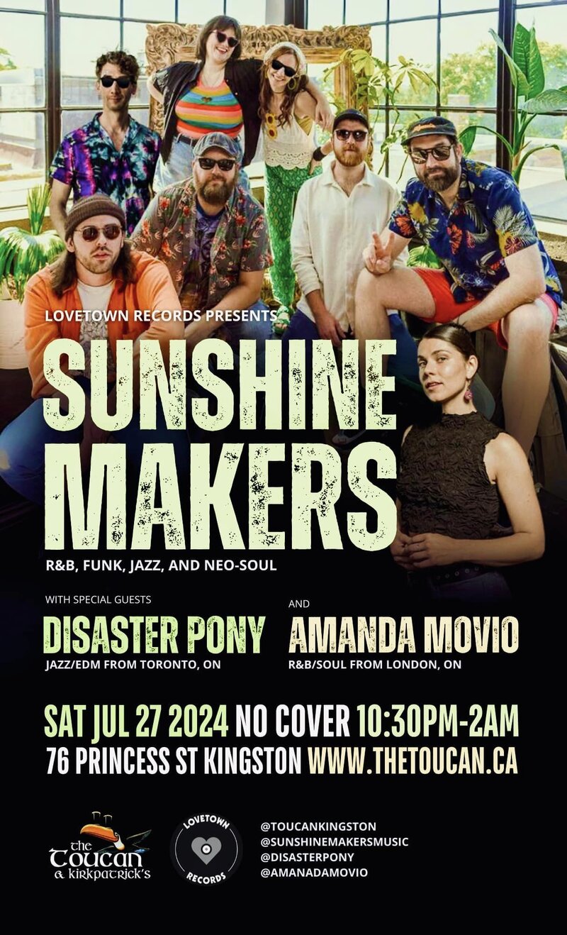 Sunshine Makers, Disaster Pony, Amanda Movio @ The Toucan - Jul 27, 2024