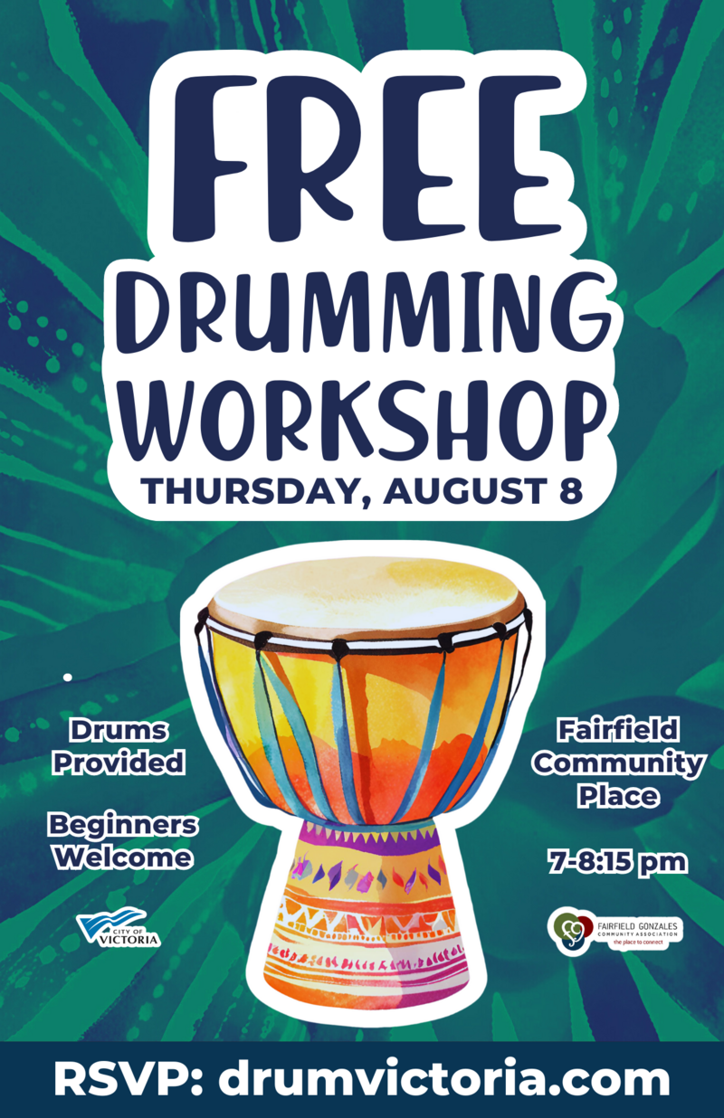 FREE Drumming Workshop - Jul 6th @ 1335 Thurlow Road