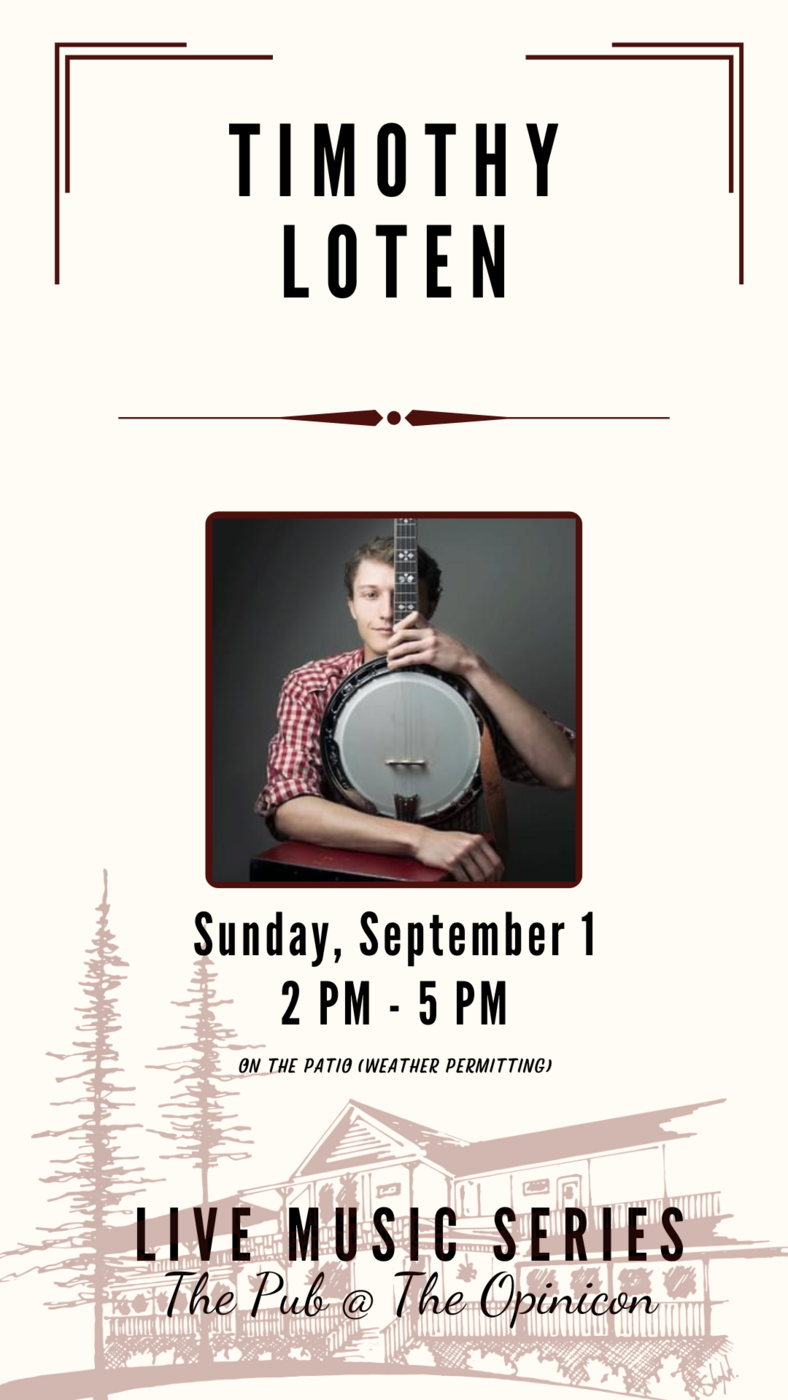 Live Music Series: Timothy Loten @ The Opinicon Sep 1 2024 - May 7th @ The Opinicon
