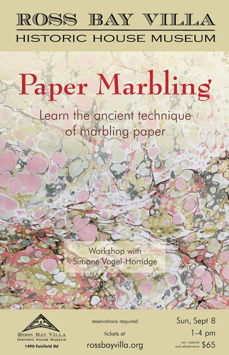 Paper Marbling Workshop - Jun 12th @ Ross Bay Villa Historic House Museum