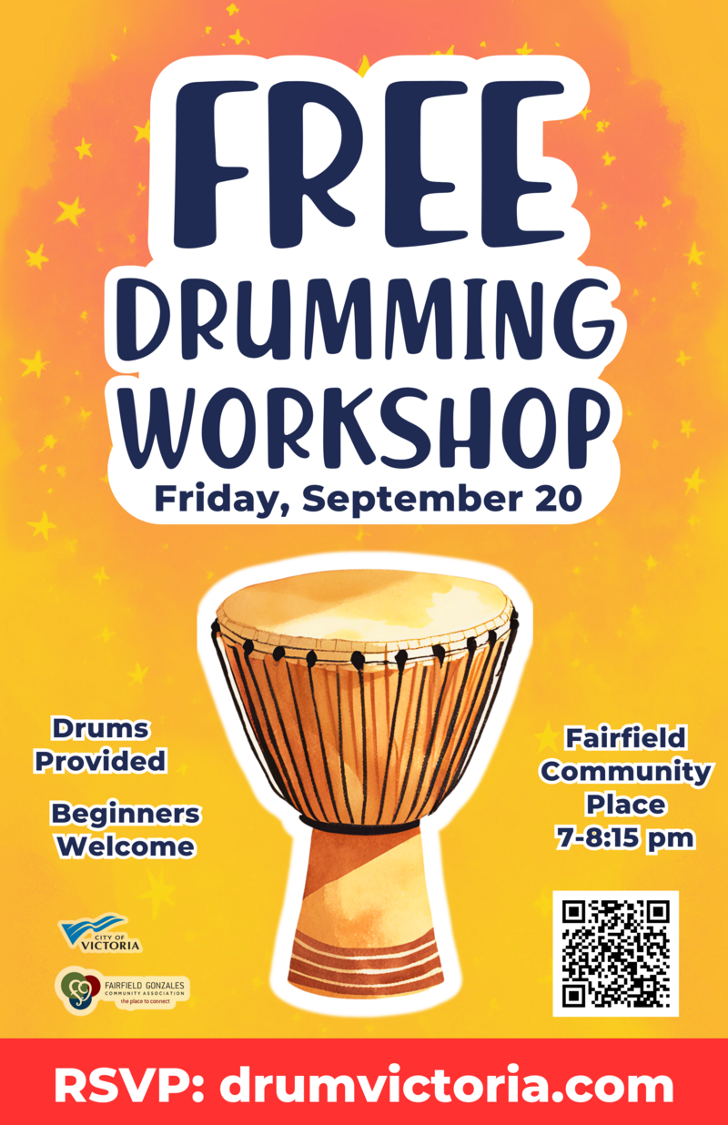 Free Drumming Workshop - Jun 4th @ Gary Oak Room, 1335 Thurlow Road,  V8S5L8