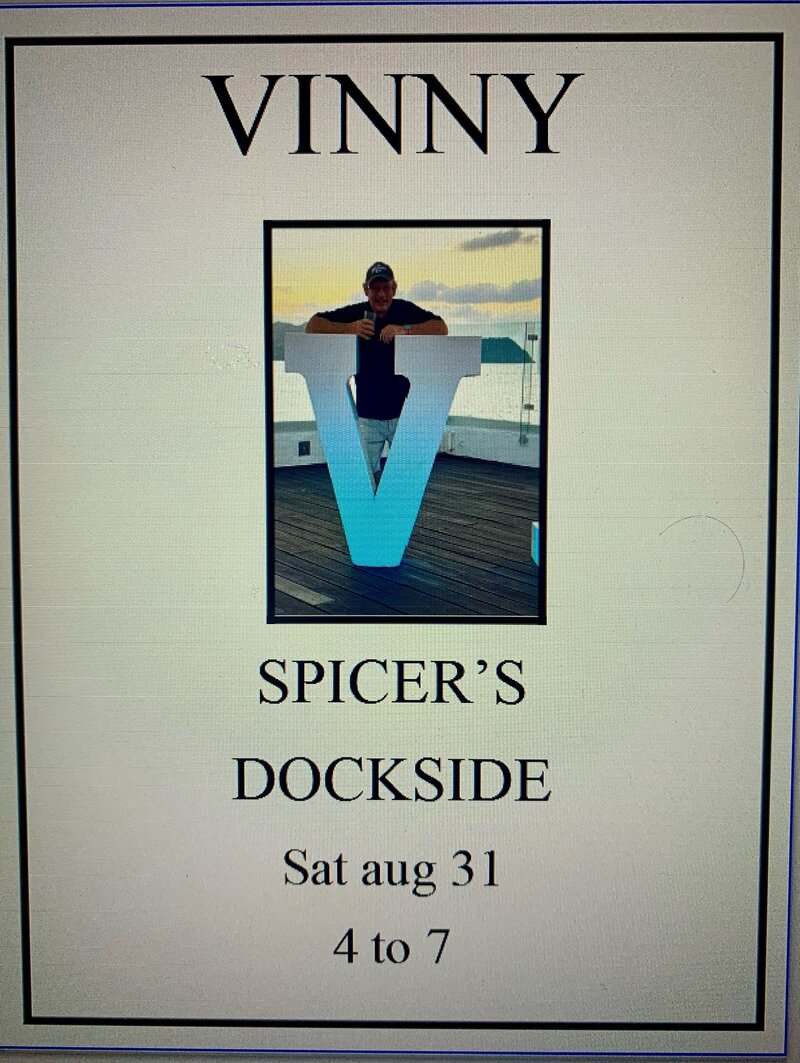 Vincent Mosier @ Spicer's Dockside Grill Aug 31 2024 - May 6th @ Spicer's Dockside Grill