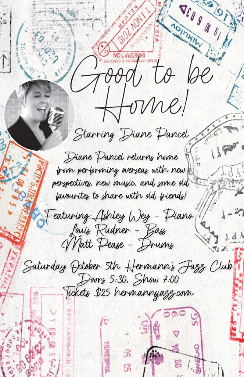 Diane Pancel | Good to be Home - May 7th @ Hermann's Jazz Club